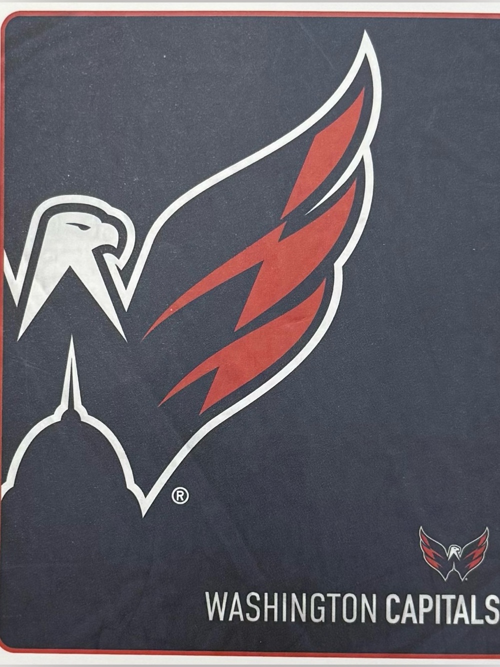 New NHL Washington Capitals Plush Soft Fleece Throw Blanket - Navy
